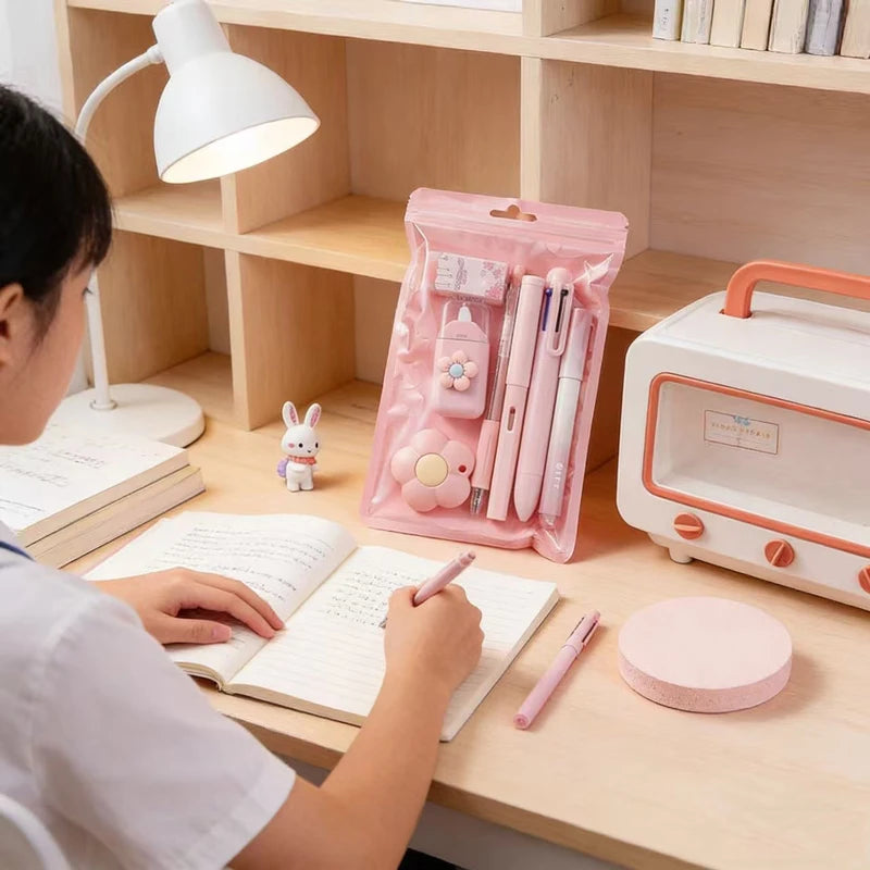 7-in-1 Stationery Set Birthday Present Back to School Gift Pencil Eraser Students Prize School Office Correction Tape Kids hopk