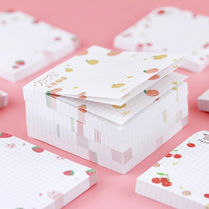 80 Sheets Per Pack Fruit Sticky Note ToDo List Record Journal Decorative Memo Practical Stationery Sticker