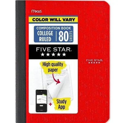 80Pg College Rule Composition Notebook 9.75 Inchx7.5 Inch: Soft Cover, Acid-Free, Sewn Binding, Adult Stationery