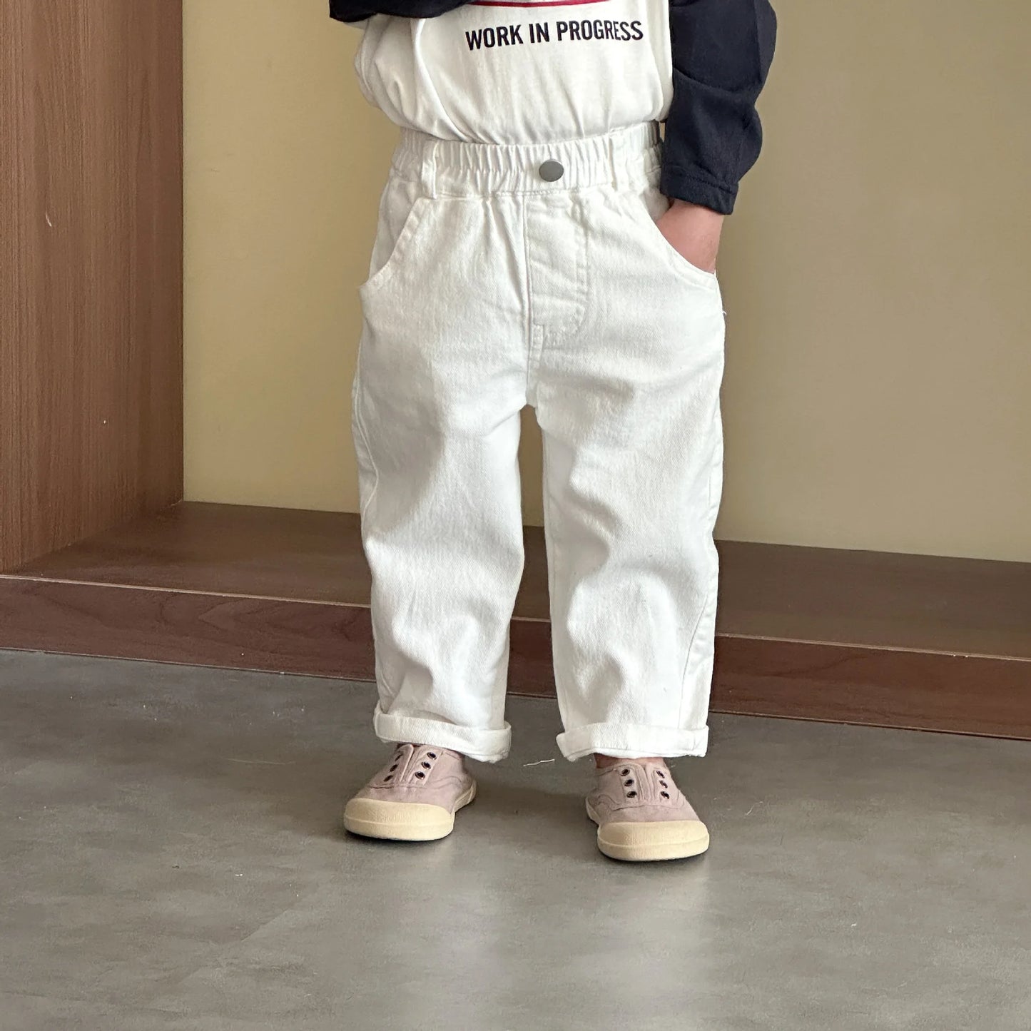 Pants 2026 Spring and Summer New Childrens Clothes Korean Style Boys and Girls Fashion Elastic Pure Cotton Casual Pants