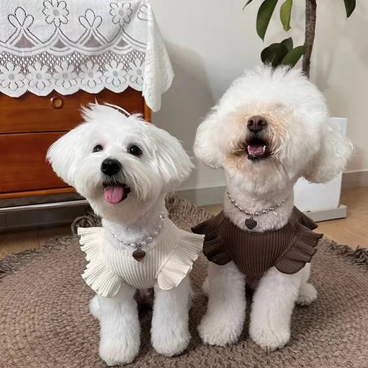 Fashion Pet Spring/Summer Flying Sleeve Vest Dog Cat Pet Base Shirt Small Dog Teddy T-shirt Puppy Clothes Dog Cooling Vest