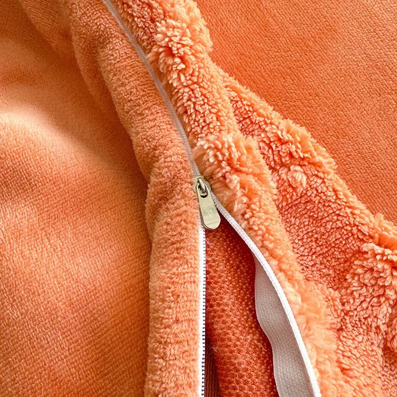 Tafuru Milk Fleece Single Quilt Set Autumn/winter Thickened Warm Solid Color Duvet Cover 200x230 220x240 Bedding for Double Use