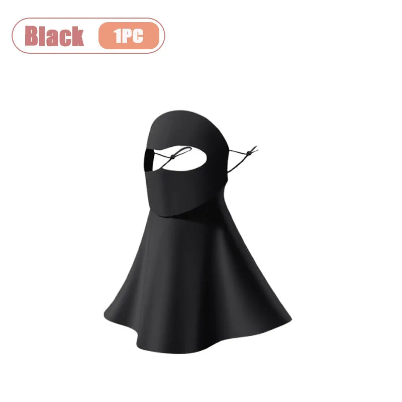 Summer UV Protection Mask Ice Silk Women Cooling Breathable Face Gaiter Sun Dustproof Eye Cover for Outdoor Sports Travel