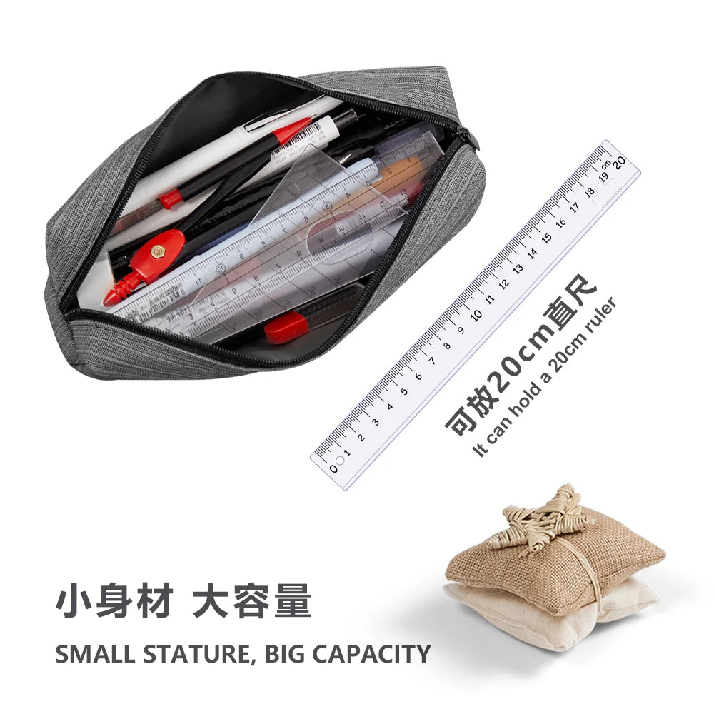 SeamiArt 1pc Small Solid Color Simple Zipper Kawai Pencil Case Mini Pen Bags Papeleria Stationery for School Office Suppliers