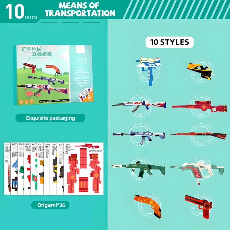 36 Sheets Kids Paper Airplane Origami Kit STEM Educational DIY Craft Toy Set Fun Parent-Child Activity Birthday Party Favor Gift