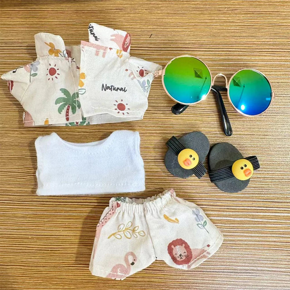Summer Beach Set for 17cm Lababu Doll Lounge Chair Clothes Pants Set