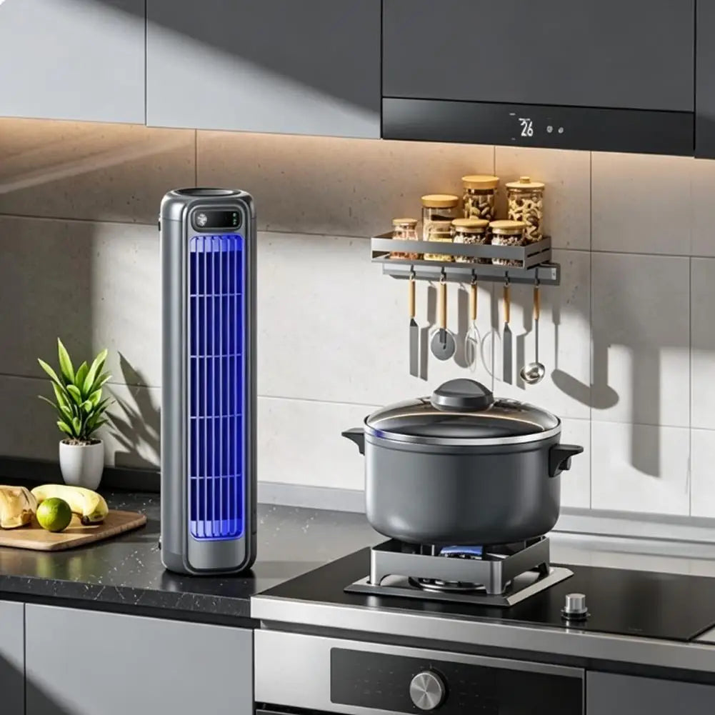 Portable Air Conditioner Fan Rechargeable Non-drilling Silent Summer Cooling Fan Promote Air Circulation, Kitchen Wall Mounted F