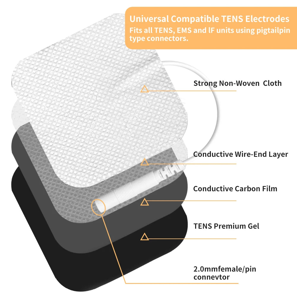 10/20pcs Electrode Pads TENS Unit Pads Reusable Latex-Free Replacement Pads Self Adhesive Pads for Tens Digital Machine