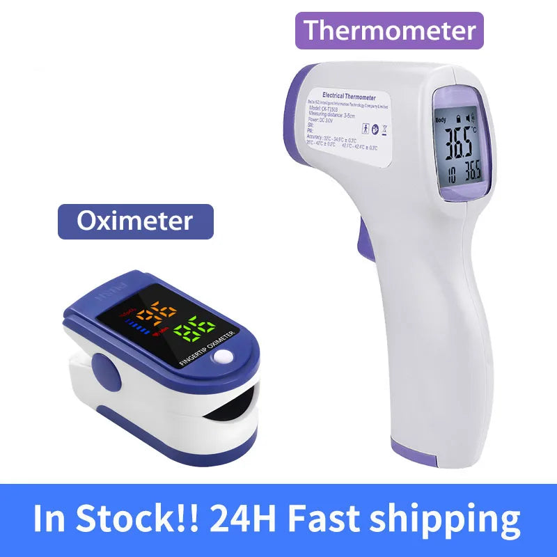 Household Medical Thermometer Digital Ear Fever Thermometer for Baby Kids Adults,Portable Finger Pulse Oximeter Health Care