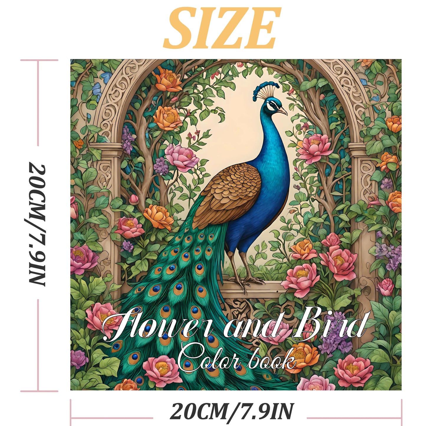 Flower and Bird Color Book Adult Handbook Graffiti Painting Drawing Books Creative Artistic Coloring Book for Teens and Adult