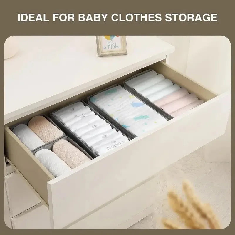 4pcs Foldable Drawer Organizer Underwear Socks Bra Clothes Storage Box Closet Wardrobe Organization Household Dresser Storage