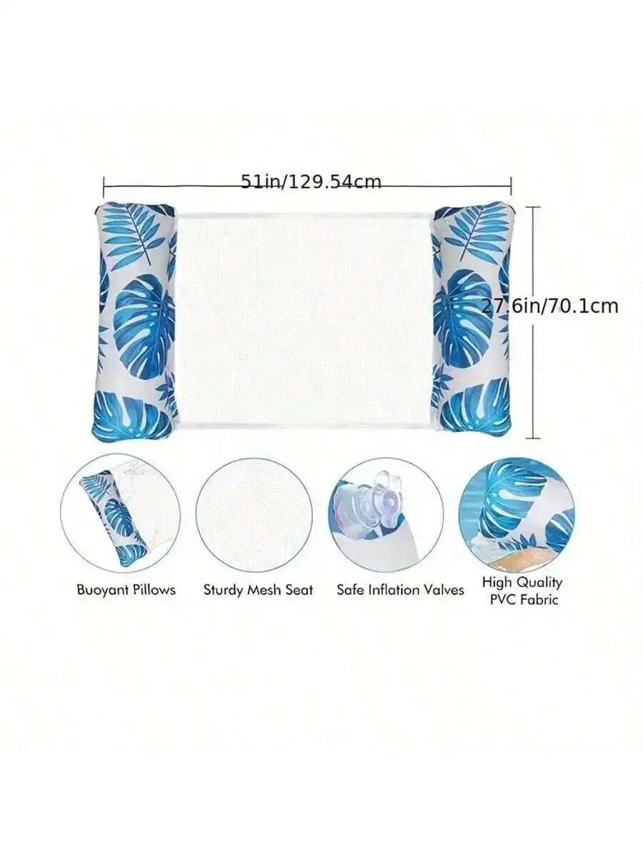 Summer Foldable Water Hammock Swimming Pool Inflatable Air Mattress for Swimming Beach Lounger Floating Sleeping Bed Chair
