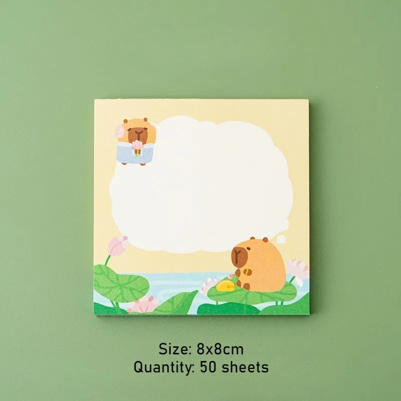 50 Sheets Kids Cartoon Posted It Paper Memo Sticky Panda Guinea Pig Notes Stickers Notebook Planner Stationery Message Sticker