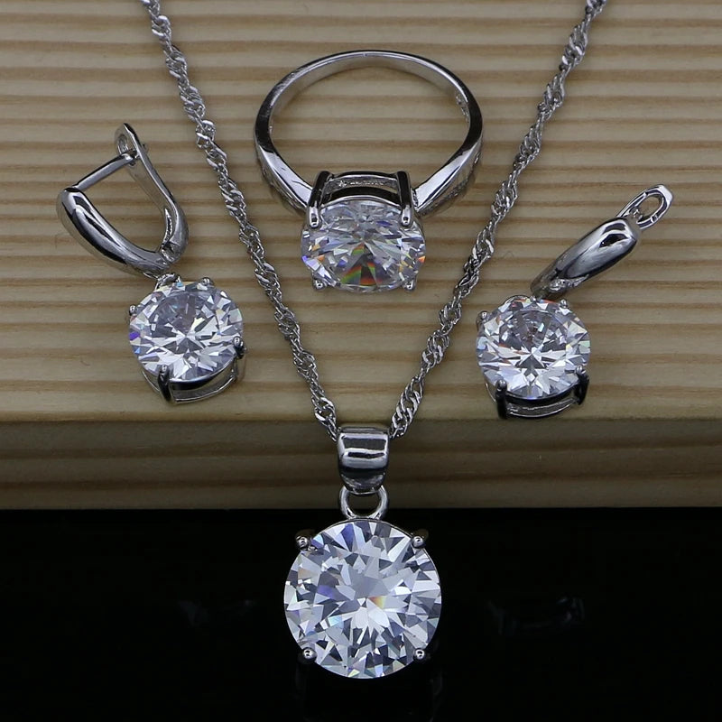 Natural Flame Zircon Beads 925 Sterling Silver Jewelry Sets Wedding Accessories for Women Earrings Rings Bracelet Dropshipping
