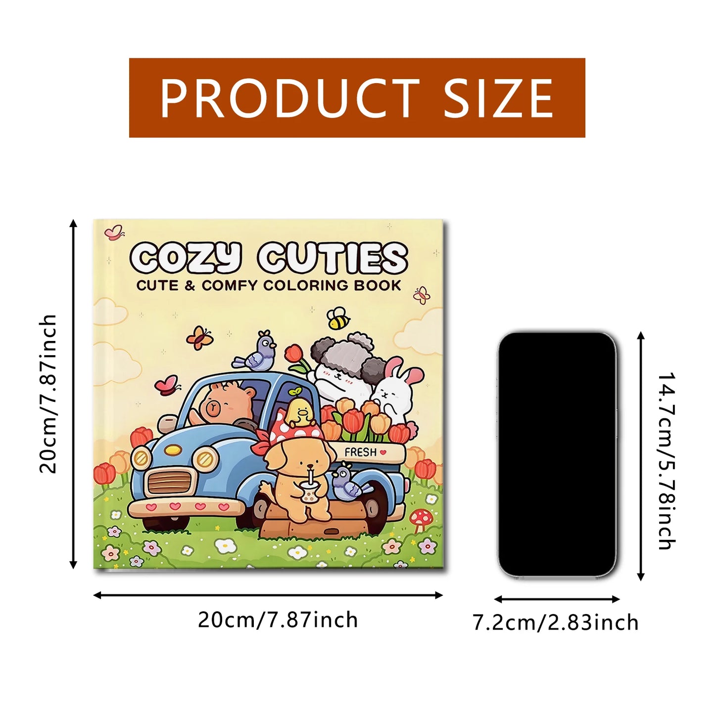 COZY CUTIES Cute & Comfy Coloring Book For Adults And Teens Kids Drawing Book Perfect Gift for Halloween Party and Birthday