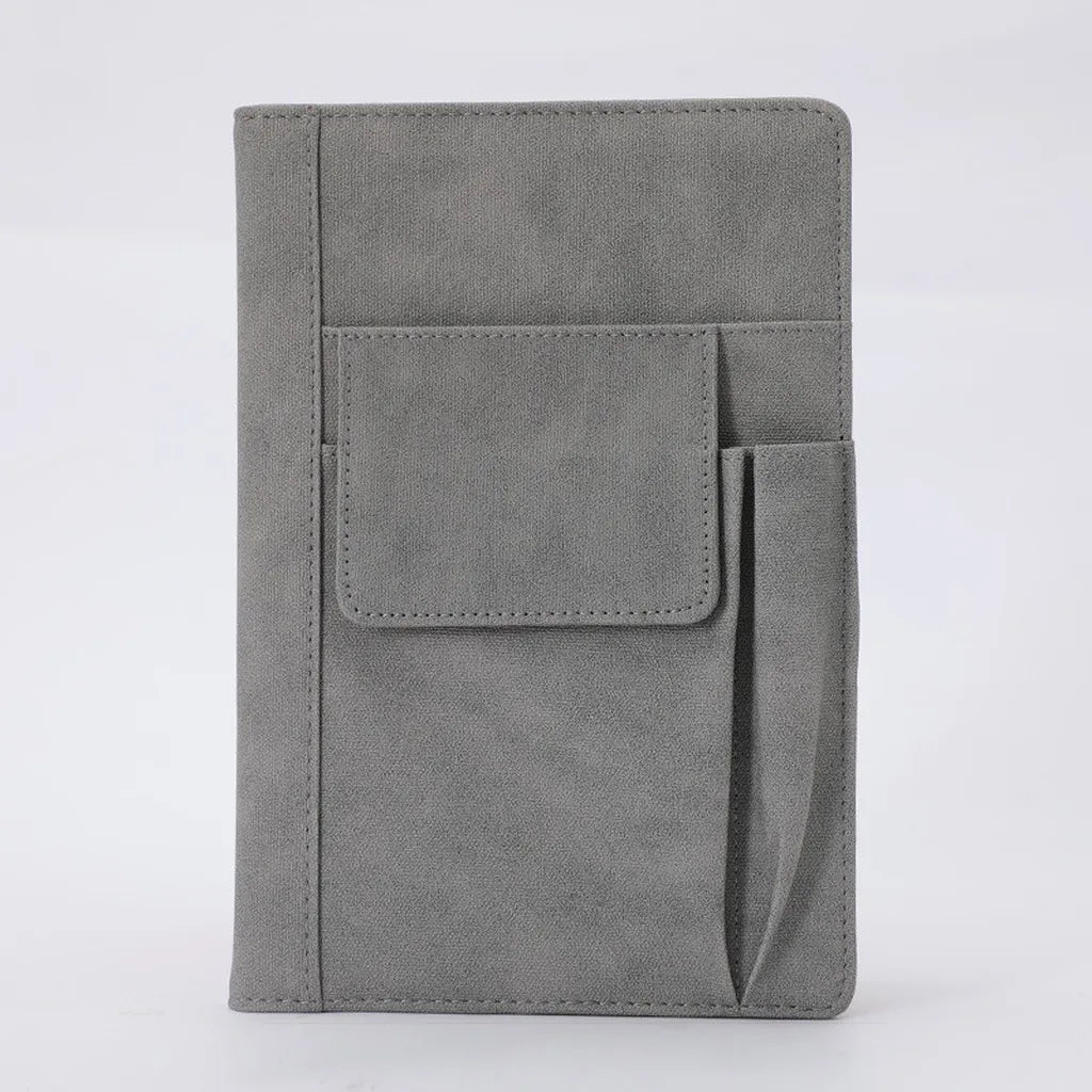 Storage Pocket Notebook Delicate Pu Cover Notebook Pen Loop Journal Rounded Corner A5 Notebook For Personal Use Gift Office Use