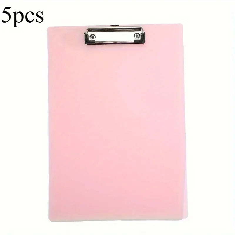 5Pcs A5 Clipboard Folder Writing Pad Holder Memo Clip Board File Clip Writing Clamps Kids Cute Stationery Office School Supplies