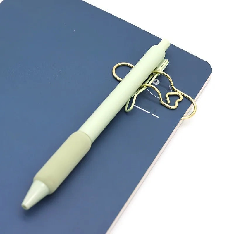 4Pcs Love Shaped Pen Clip Multifunctional Paper Clip Cute Notebook Fixed Buckle Stationery Accessories for School Office Journal