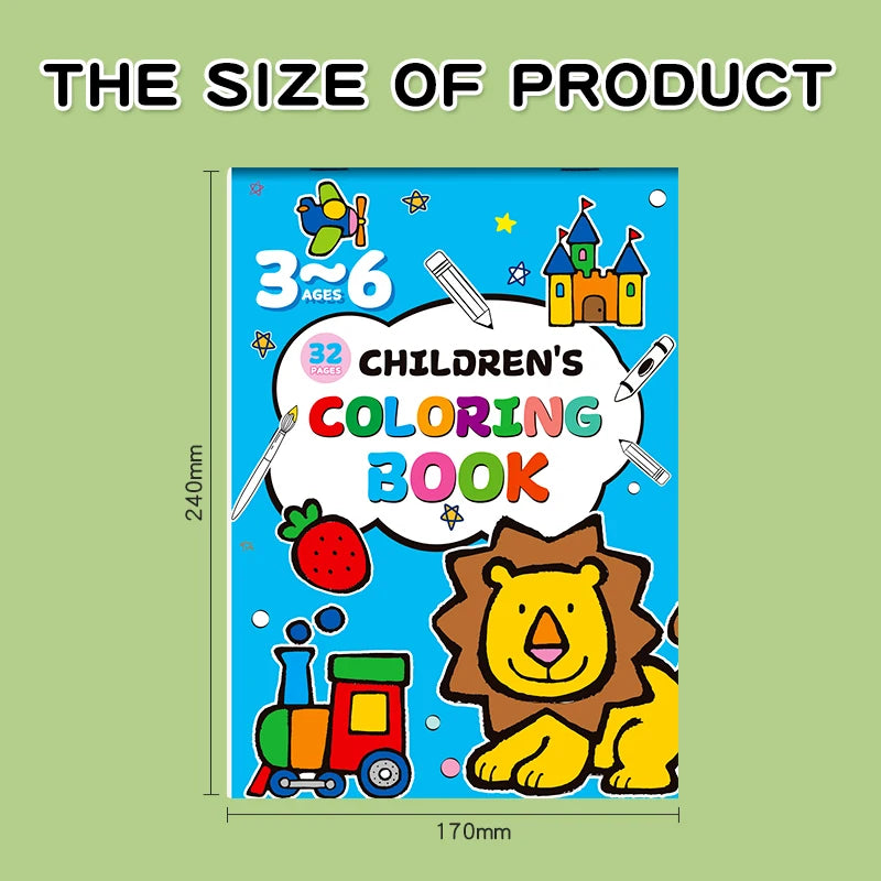 Children's Coloring Book - 32 Pages Fun Educational Activity Book for Kids, Drawing & Learning