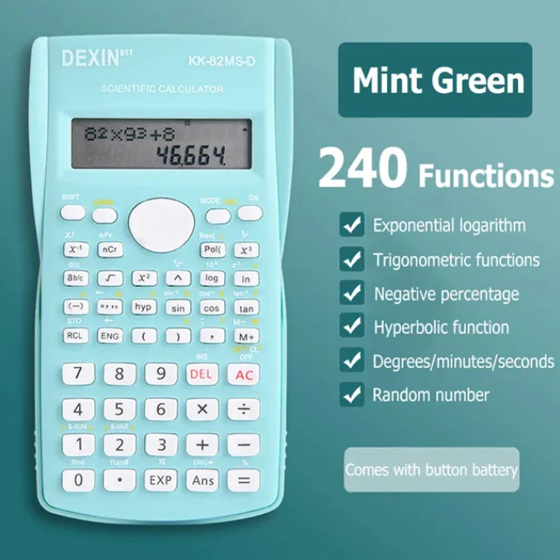 Portable Dual Row Screen Multi-Functional Scientific Function Calculator Essential Stationery for School And Office Supplies
