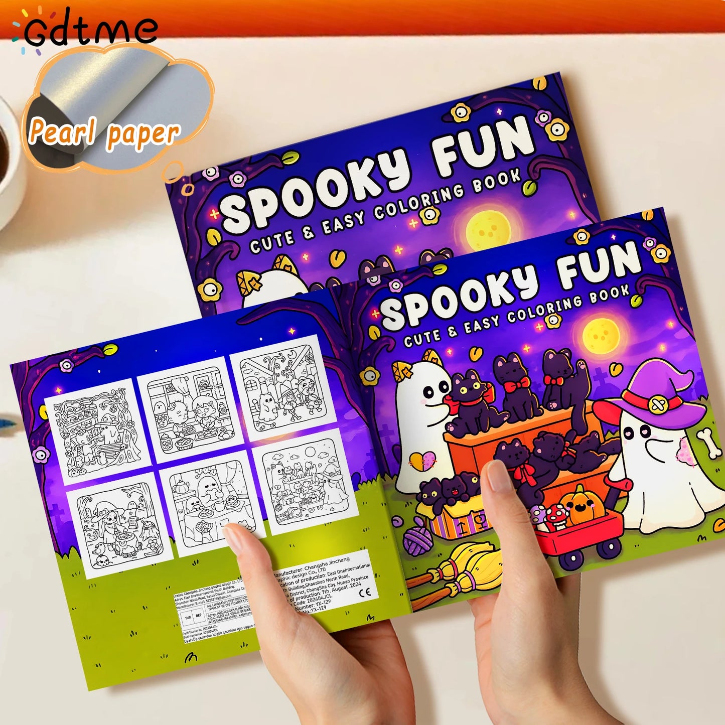 SPOOKY FUN CUTE & EASY Coloring Book for Adult Relieve Stress Kill Time DIY Painting Drawing Book Kids Education