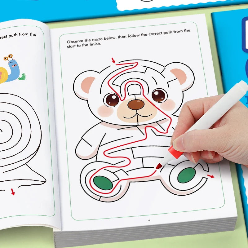 32 Pages Kids Maze Game Book Improve Reasoning Ability Concentration Educational Activity Book for Boys Girls Toddlers