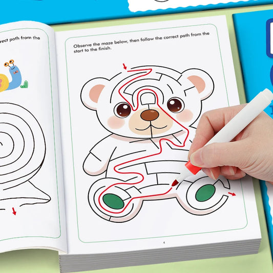 32 Pages Kids Maze Game Book Improve Reasoning Ability Concentration Educational Activity Book for Boys Girls Toddlers
