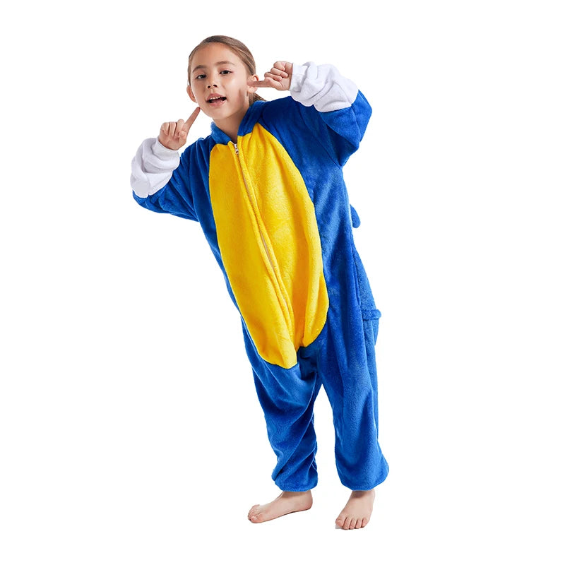 Kigurumi Kids Sonic Animal Cartoon Pajamas Children Sleepwear Girls Boys Onesies Cosplay Costumes For Christmas Halloween Party