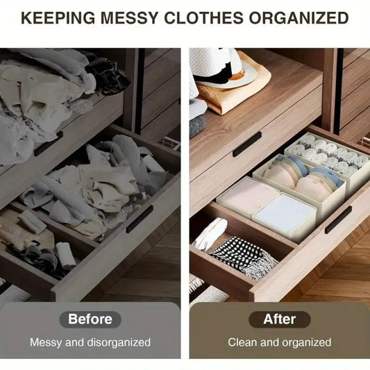 4pcs Foldable Drawer Organizer Underwear Socks Bra Clothes Storage Box Closet Wardrobe Organization Household Dresser Storage