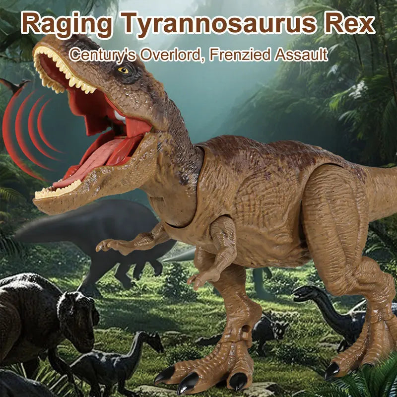 New Jurassic Period Realistic Dinosaur Model Electric Walking Sound Effect Light Up Roaring Tyrannosaurus Boys Dinosaur Gifts