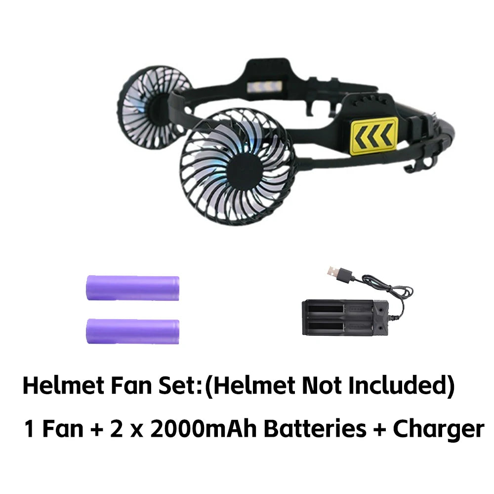 Safety Helmet Fan, 3 Speeds USB Rechargeable Cooling Fan with Night Light, Universal Mount for Hard Hat Summer Work