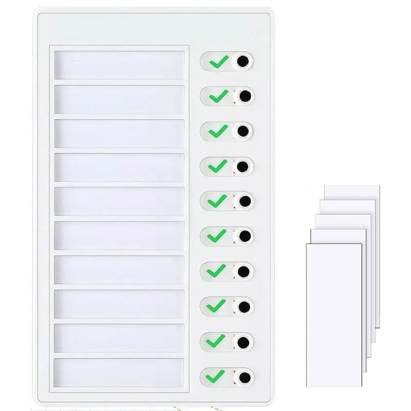 Kids Chore Chart with 10 Papers Chore Chart Plastic Checklist Board DIY To Do List  for Home Routine Planning Blank Paper