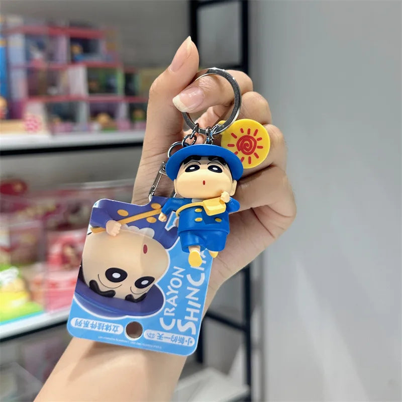 New Crayon Shin-Chan Cartoon Model Keychain Backpack Accessories Bag Pendant Fashion Decor Toy Children Gift