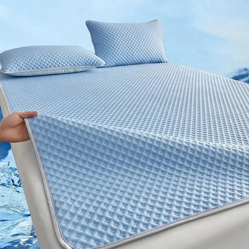 Breathable Cooling Mattress Comfortable Washable Ice Silk Bed Mat Pad Soft Skin-friendly Summer Sleeping Mat Household