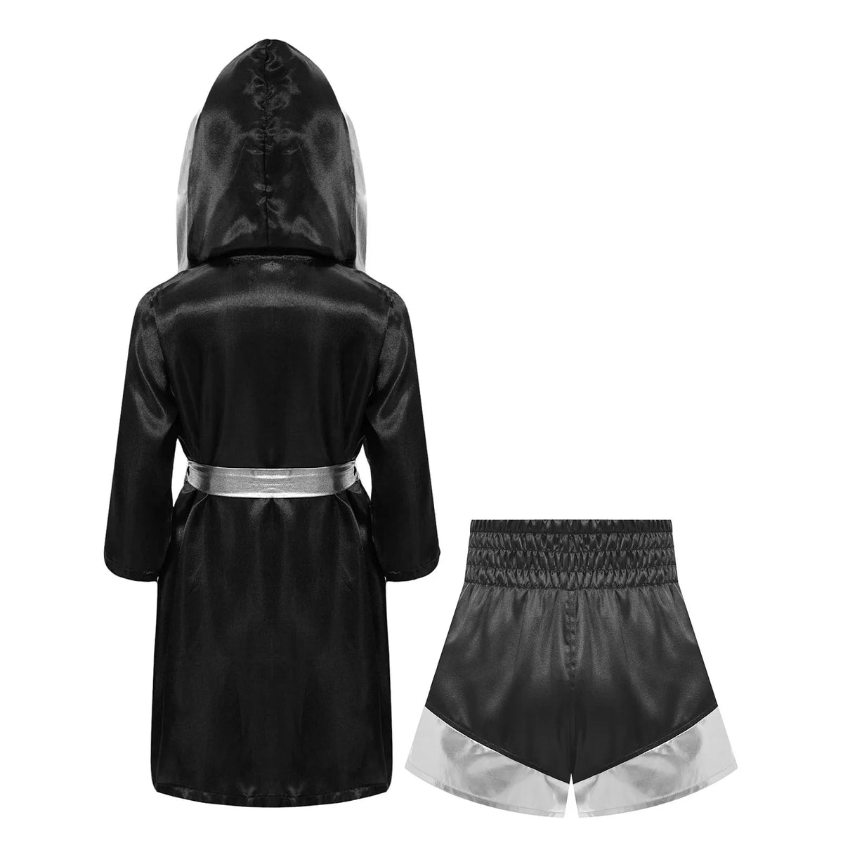 Kids Boys Boxing Costume Halloween Boxers Cosplay Costume 2 Piece Boxing Robe And Muay Thai Shorts Set Boxing Themed Outfits