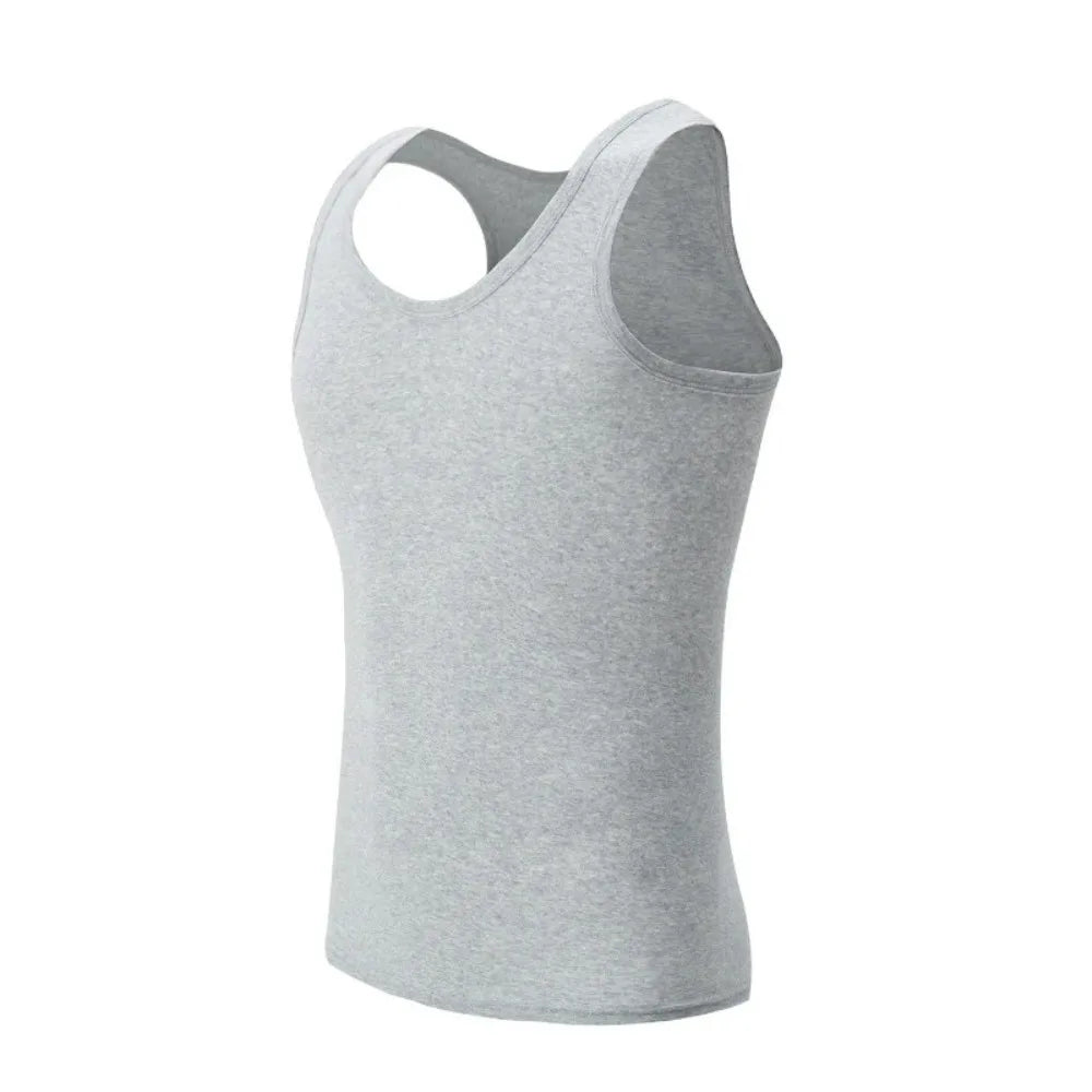 Four Seasons Men Pure Cotton Vest Youth Fit Sports Fitness Middle-aged Casual Sleeveless Top