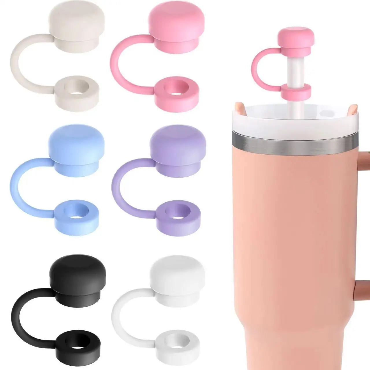 2026 Straw Covers Cap Reusable Silicone Straw Toppers For Stanley Cup Leak-Proof Dust Proof Straws Cover Tumbler Accessories