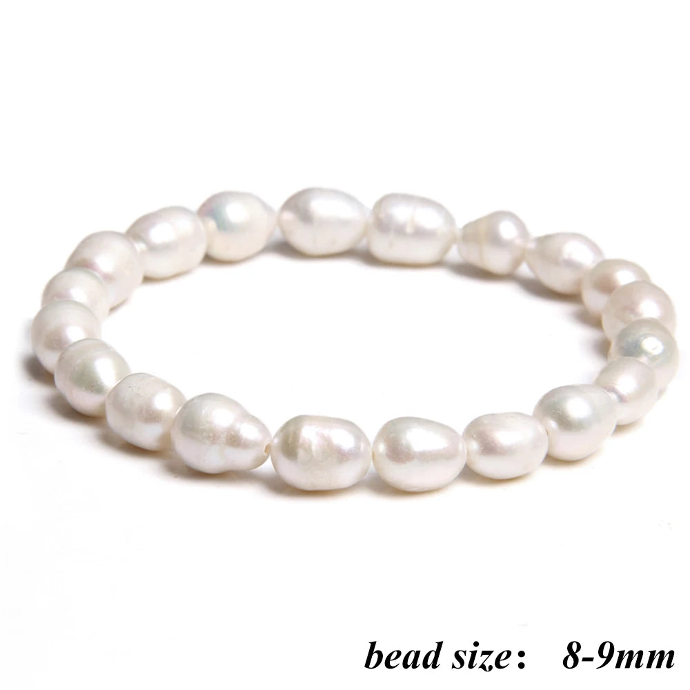 2024 New Natural Freshwater Pearl Stretch Bracelet Elegant Retro Female Pearl Bracelet High Quality Jewelry Gift For Women