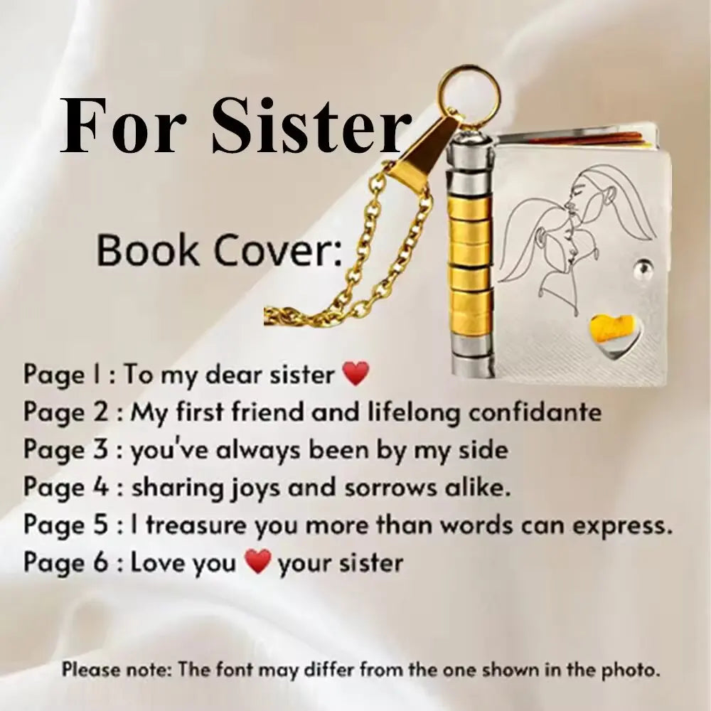 Mother’s Day Gift Best Mom Ever Book Necklace Stainless Steel Engraved Book Locket Necklaces Women Daughter Present for Mom
