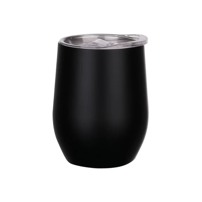 12OZ Wine seal Cover Custom Logo Mug Vacuum Insulated Thermos Garrafa Termica  Egg Shape Coffee Tumbler  Wine Beer  With Lid