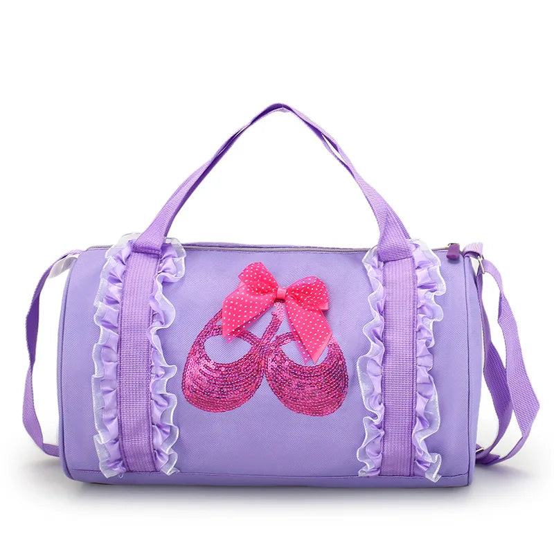 Childrens Shoulder Bag Latin and Ballet Schoolbag Girl Princess Dance Bag Waterproof and Lightweight and Comfortable Breathable