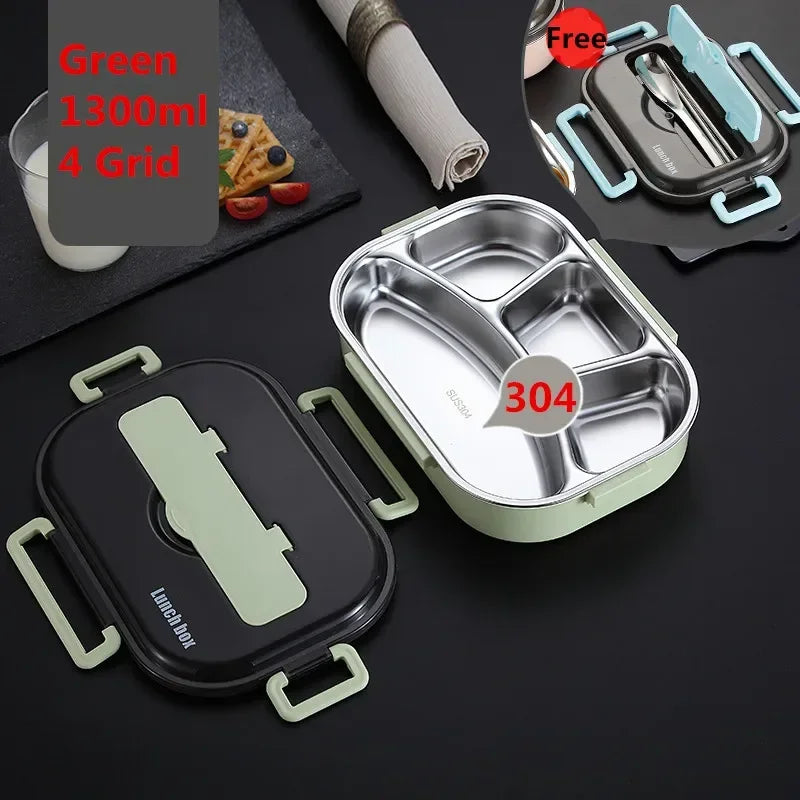 Japanese Kids thermal Lunch Box 304 stainless steel Bento Tableware Compartment Microwave Container Box Thermos for Food
