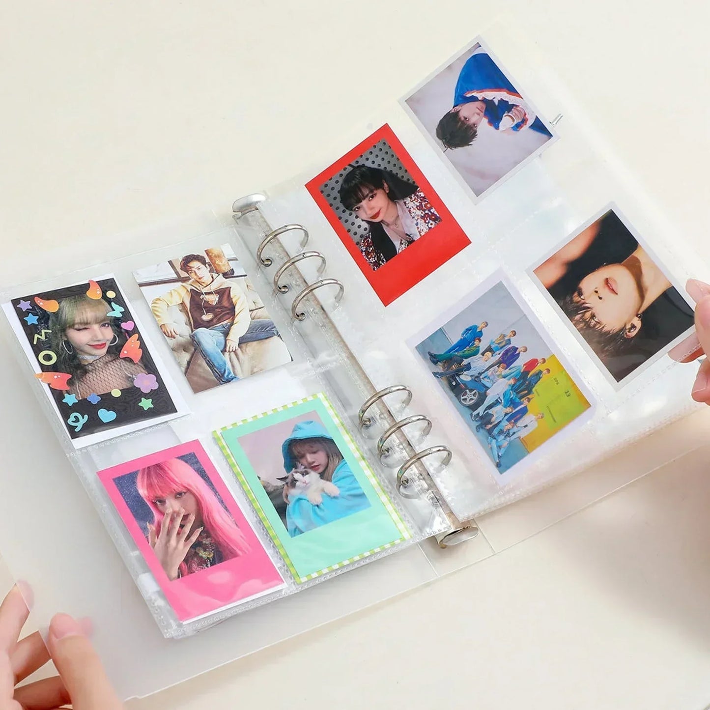 10PCS 1/2/4 Grids Photo Album A5 Inner Page Photocard Binder Photo Sleeve 6 Ring Refill Inner Page Photocard Kpop 포토카드 바인더