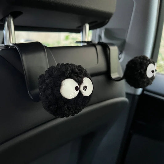 2PCS Cute Cartoon Ball Toy Car Seat Back Hooks Storage Vehicle Headrest Organizer Hanger for Groceries Bag Handbag Decoration