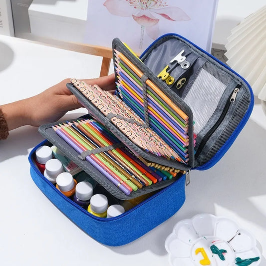 Canvas Pencil Case – Large Capacity Art Pouch for School & Office