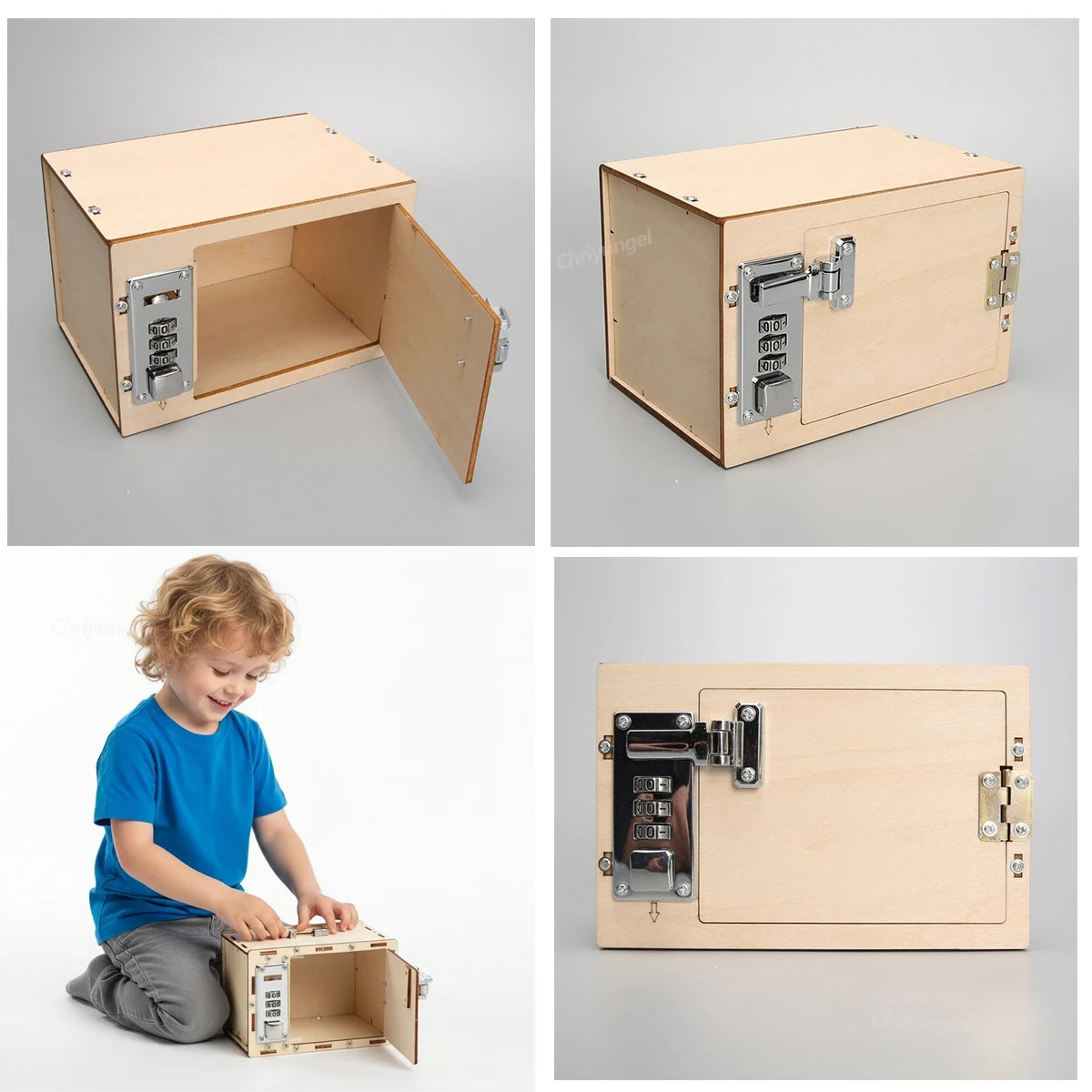 DIY Wooden Password Box for Kids Assembling Code Box Science School Projects Experiment Kits Science Toys STEM Educational Toys