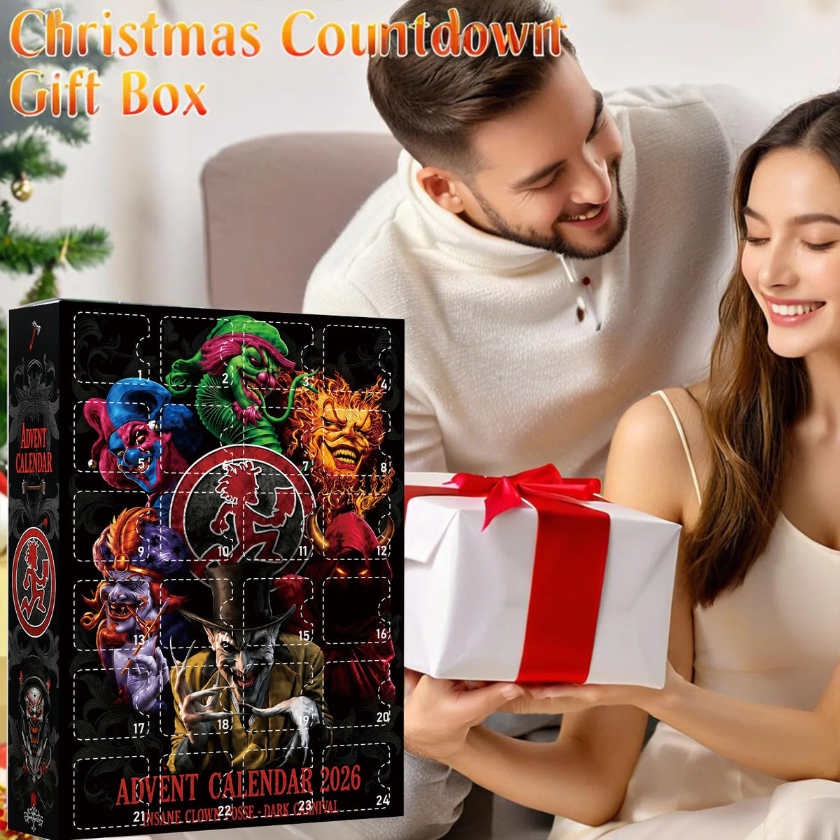 Christmas Clown Advent Calendar 24day Countdown Calendar 2D Acrylic Handmade Home Window Decoration Halloween Xams Gift