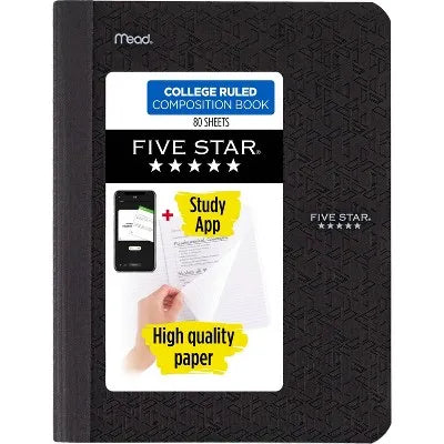 80Pg College Rule Composition Notebook 9.75 Inchx7.5 Inch: Soft Cover, Acid-Free, Sewn Binding, Adult Stationery