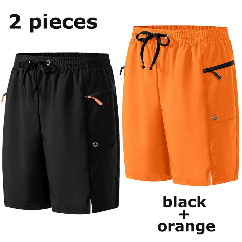 Mens Summer Beach Shorts with Zipper Pockets Quick Dry Board Shorts with Mesh Liner Swim Trunks Swimwear Swimsuit Bathing Suit