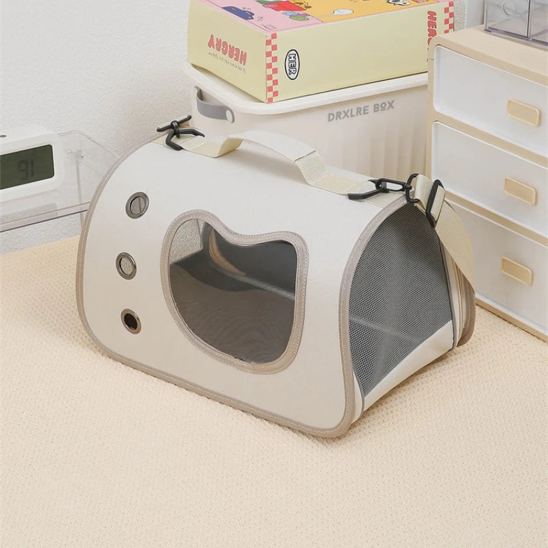 Portable Pet Carrier Bag for Small Dogs Cats Outdoor Foldable Cat Bag Breathable Cat Shoulder Bag Kitten Carrying Bag